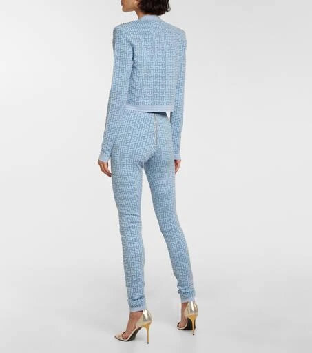 Balmain Monogram jacquard zip cardigan 3