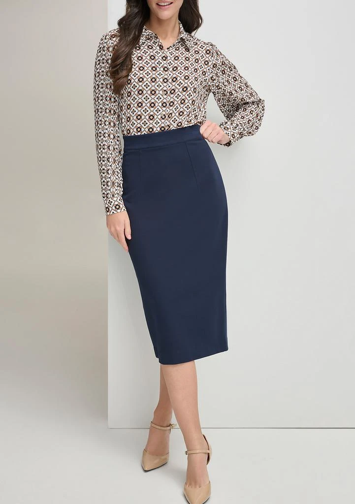 Tommy Hilfiger Women's Ponte Pencil Midi Skirt - Midnight - 6 Tommy Hilfiger Women's Ponte Pencil Midi Skirt - Midnight - 6