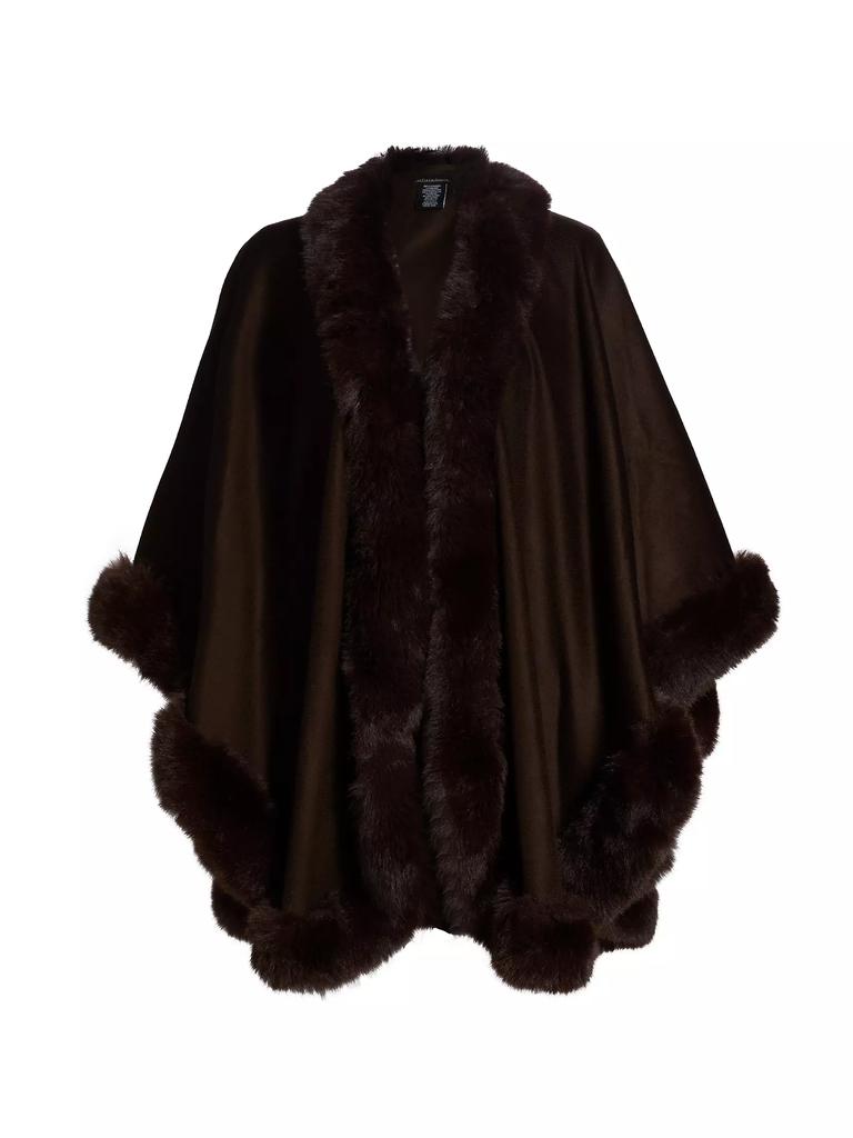 Sofia Cashmere Faux Fur & Cashmere U-Cape
