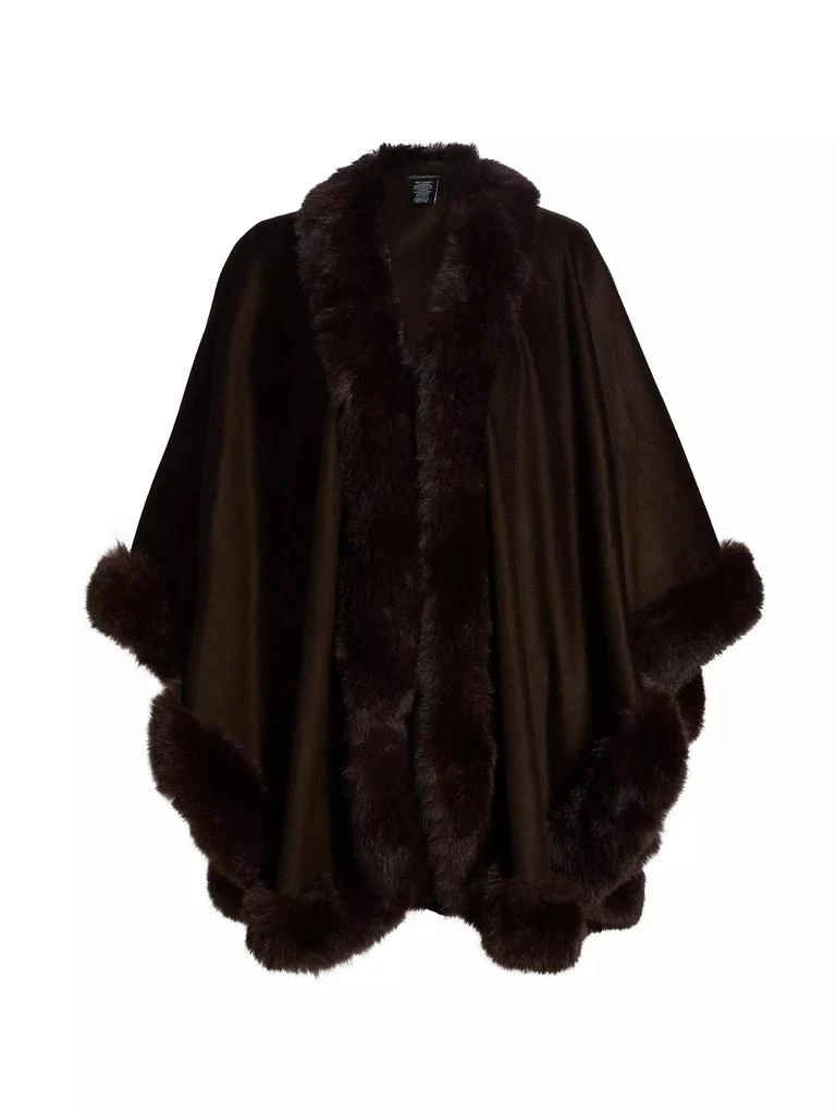 Sofia Cashmere Faux Fur & Cashmere U-Cape 1