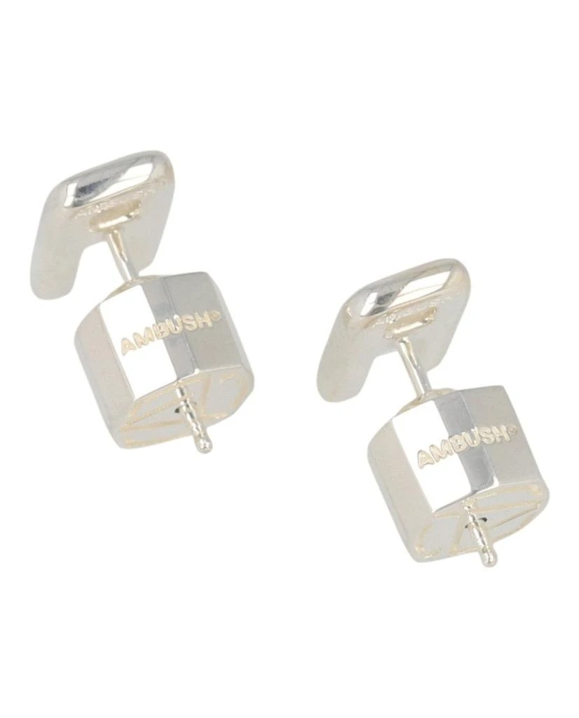 Ambush Engraved Logo Sterling Silver Earrings 2