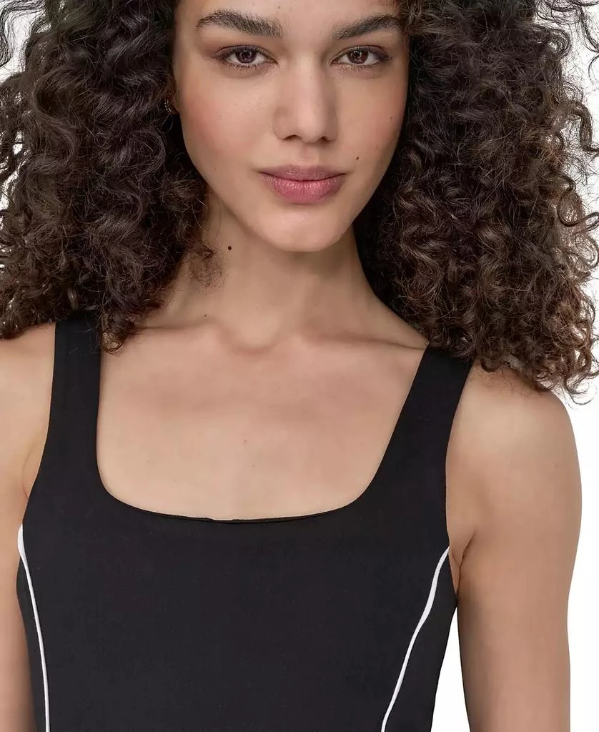 DKNY Women's Contrast-Piping Pleated Sleeveless Dress 5
