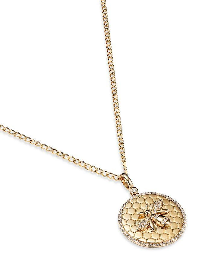 Bloomingdale's Diamond Bumble Bee Disc Pendant Necklace in 14K Yellow Gold, 0.25 ct. t.w. 3