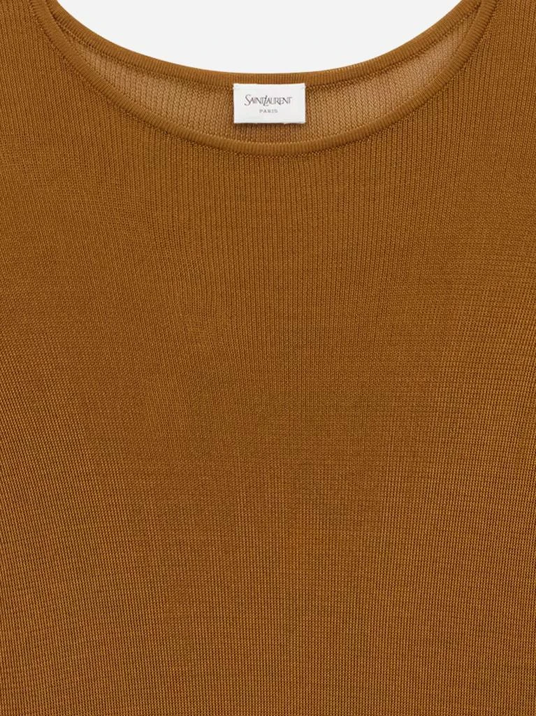 Yves Saint Laurent Semi-sheer certified viscose knitted top 3