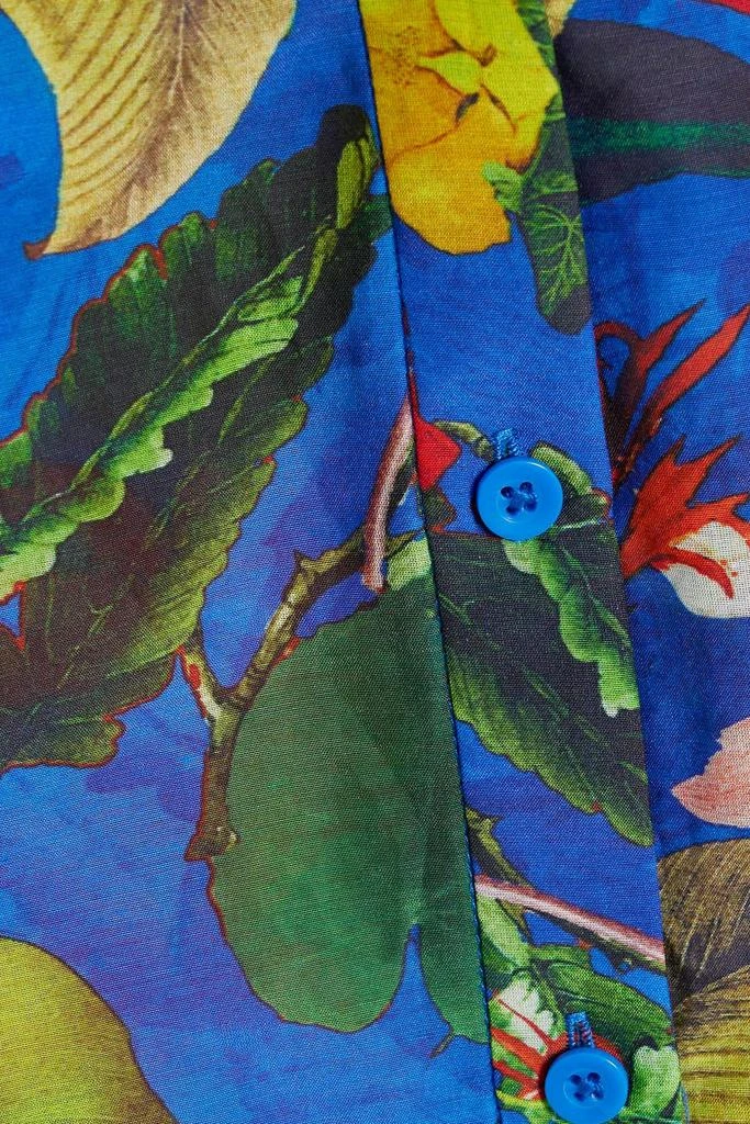 Alice + Olivia Lang gathered floral-print cotton and silk-blend voile shirt 4