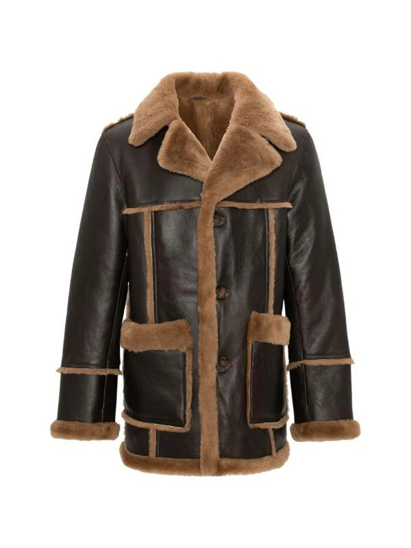 WOLFIE FURS Shearling Button-Front Jacket 1