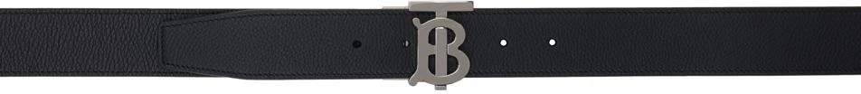 Burberry Black Leather TB Reversible Belt 1