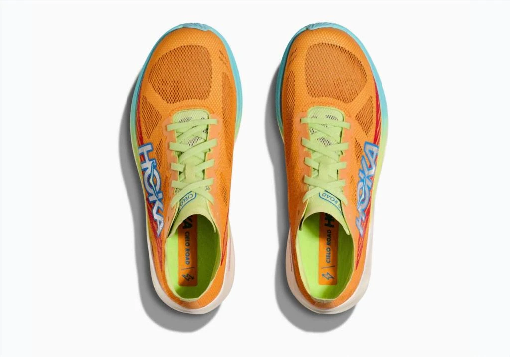 Hoka One One Men's Cielo Road Running Shoe In Solar Flare / Celery Juice 2