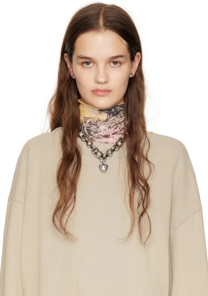 Acne Studios Silver Heart Charm Necklace 2
