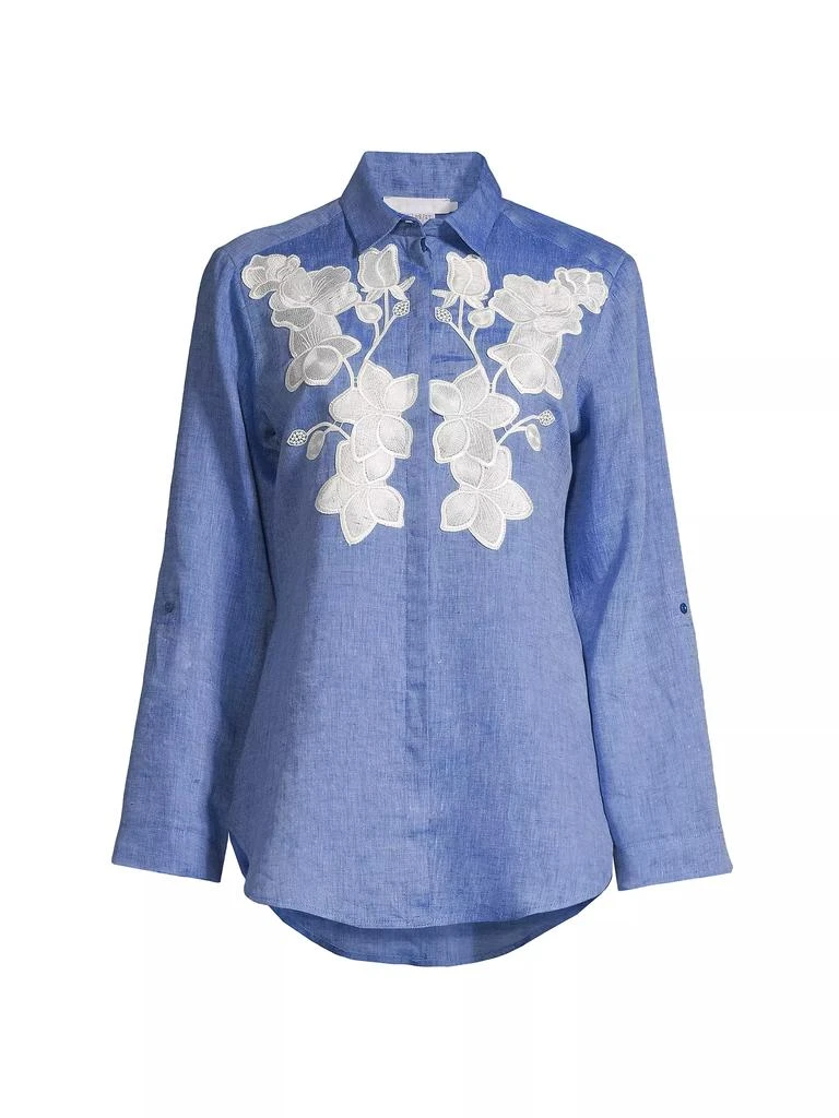 Anne Fontaine Citron Linen Floral Shirt 1