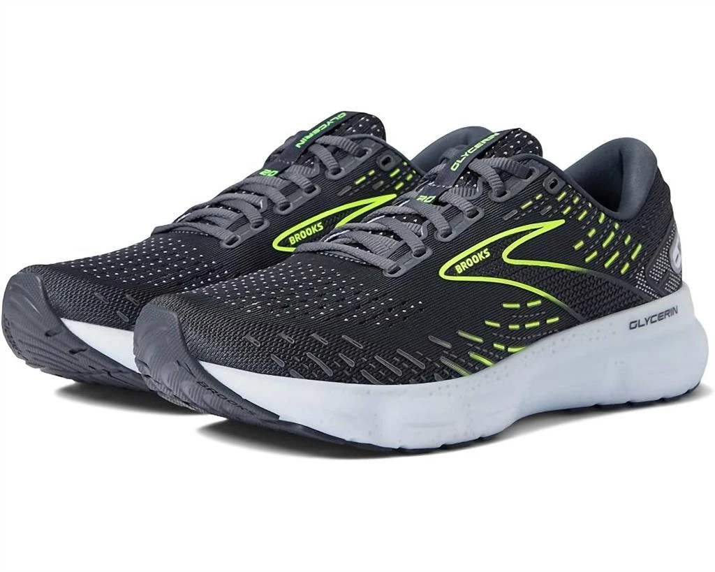 Brooks Women's Glycerin 20 Running Shoes ( B Width ) In Ebony/white/nightlife