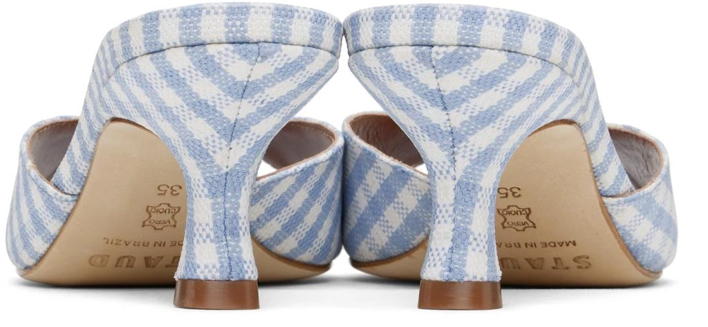 Staud Blue & White Brigitte Mule Heeled Sandals 2