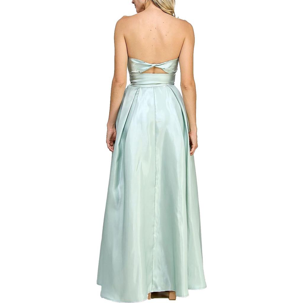 Speechless Womens Shimmer Strapless Evening Dress