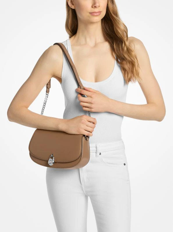 Michael Kors Mila Medium Leather Messenger Bag 3