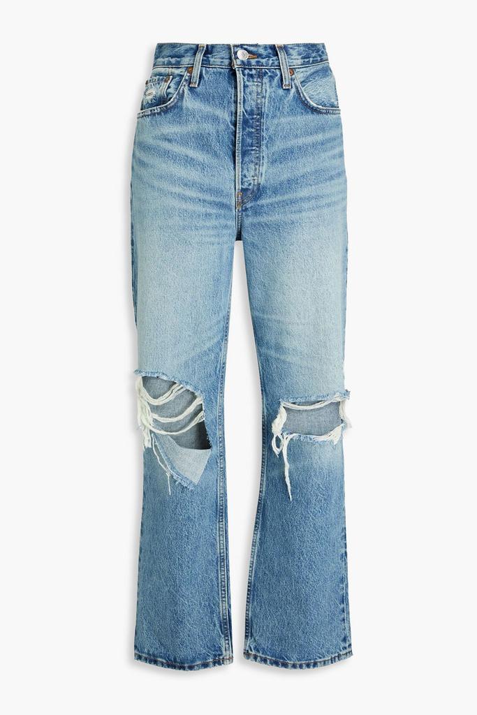 Re/Done 90s distressed high-rise straight-leg jeans