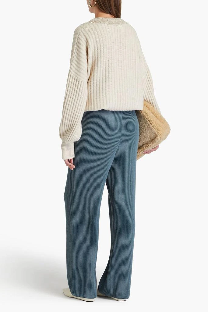 Le 17 Septembre Ribbed cotton wide-leg pants 3