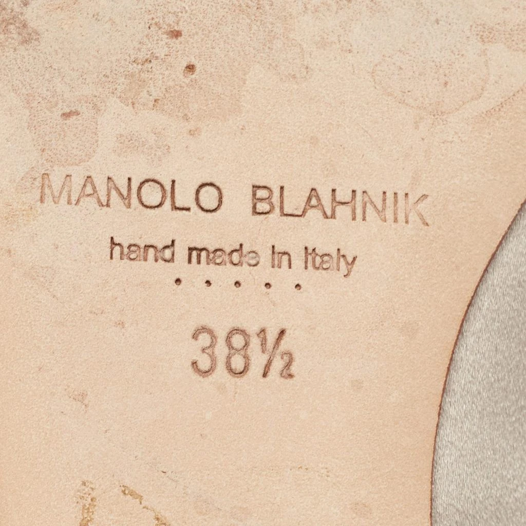 Manolo Blahnik Manolo Blahnik Light Grey Satin Hangisi Flats Size 38.5 8