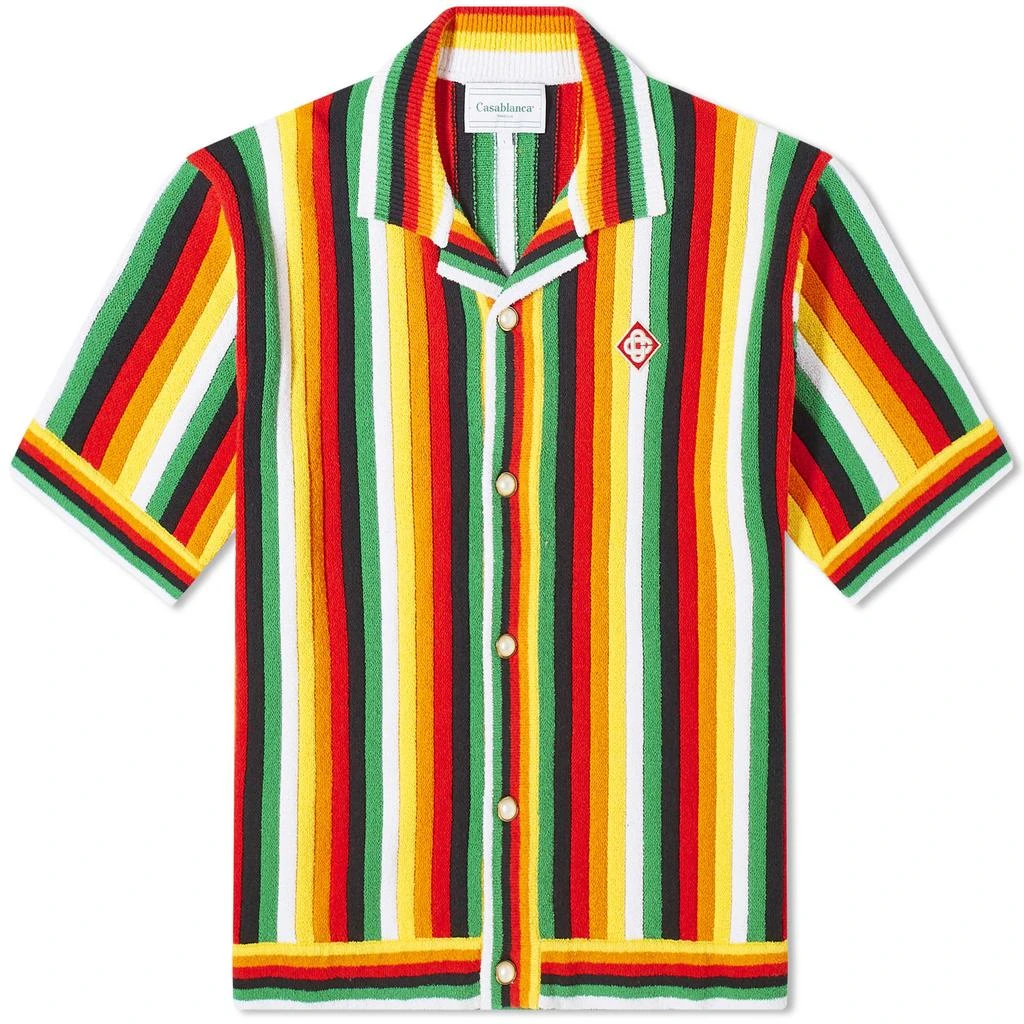 Casablanca Casablanca Striped Towelling Short Sleeve Shirt 1