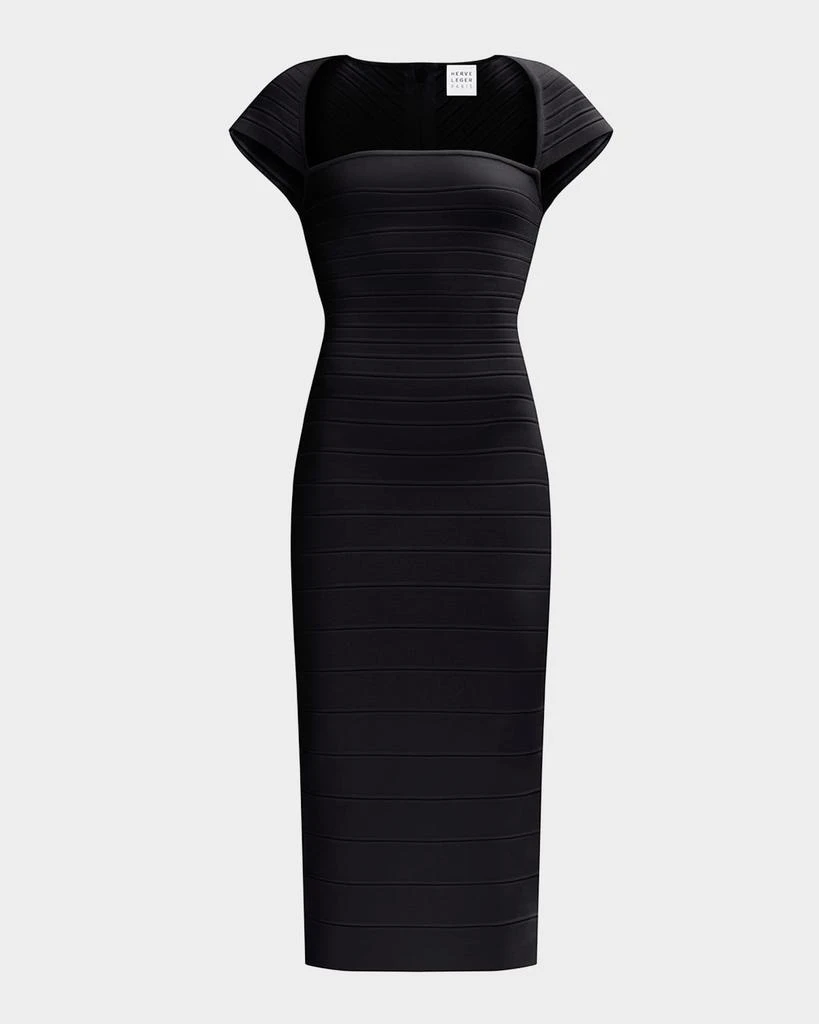 knee length dresses for ladies Smooth and White Bandage Midi Dress – Maimoco main image 0