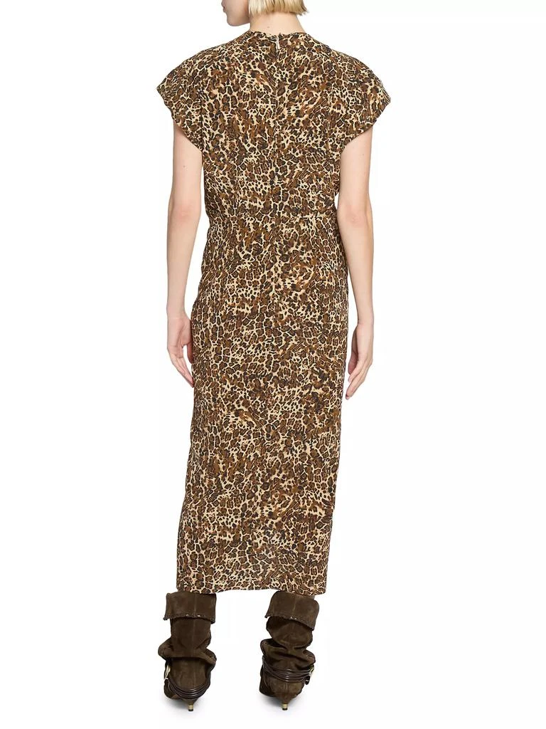Isabel Marant Terena Leopard Silk-Blend Midi-Dress 5