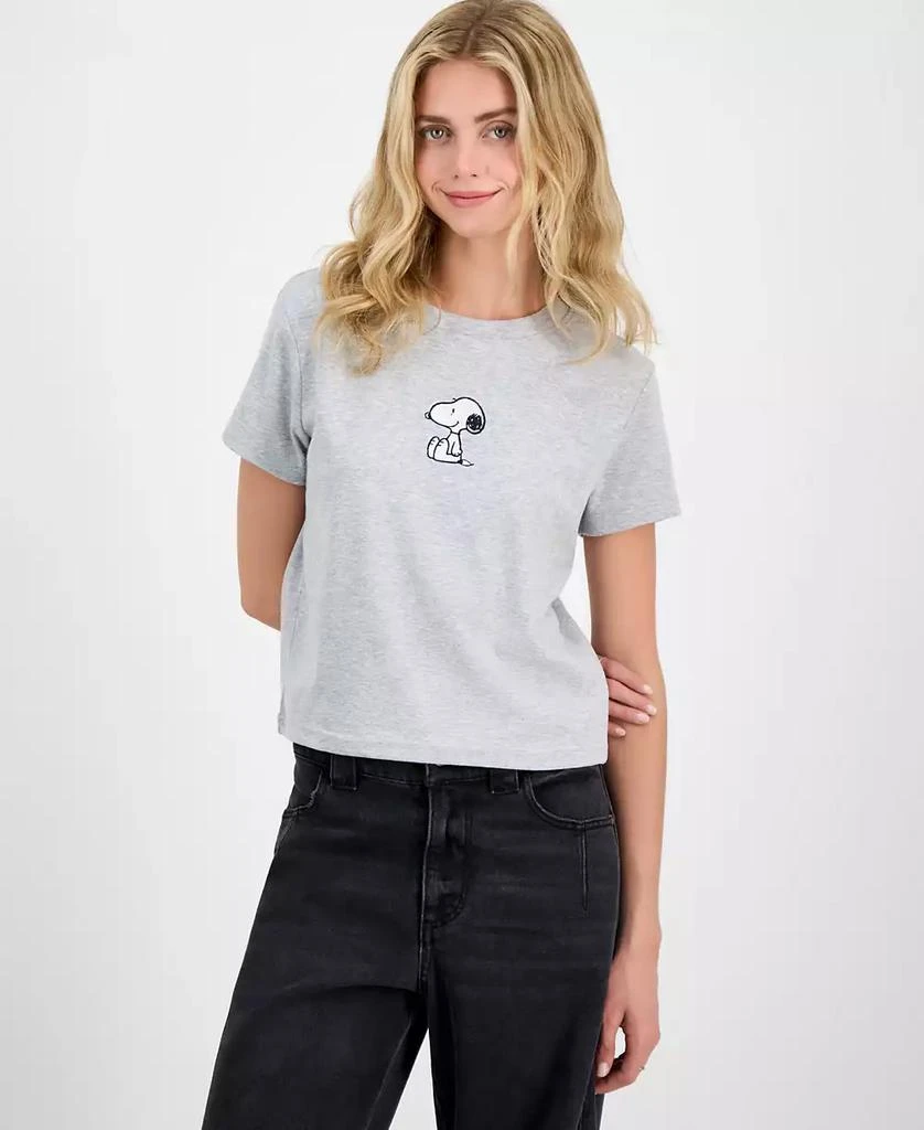 Freeze 24-7 Juniors' Embroidered Snoopy Baby T-Shirt 1