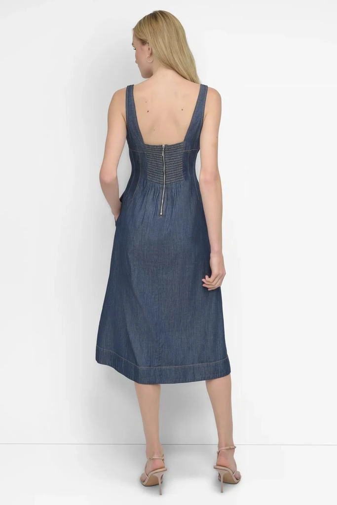 DKNY CORSET SITTED DENIM DRESS 2