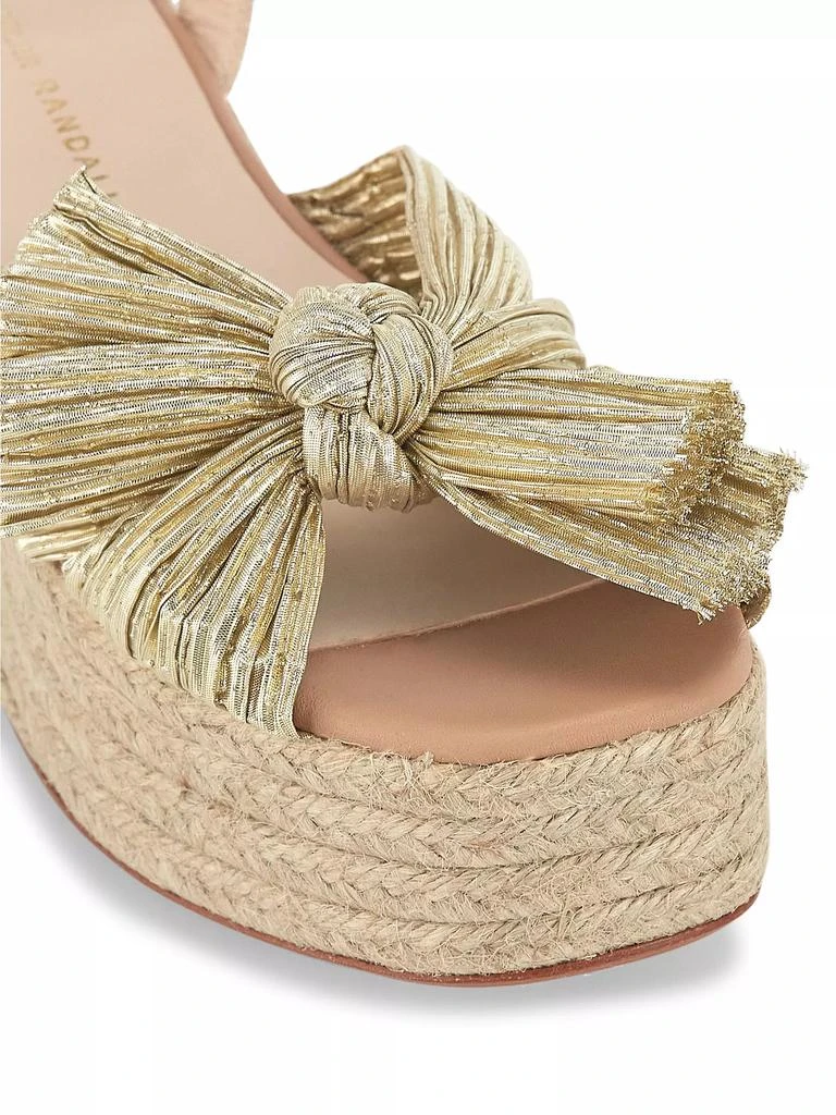 Loeffler Randall Gaby Pleated Bow Espadrille Sandals 6