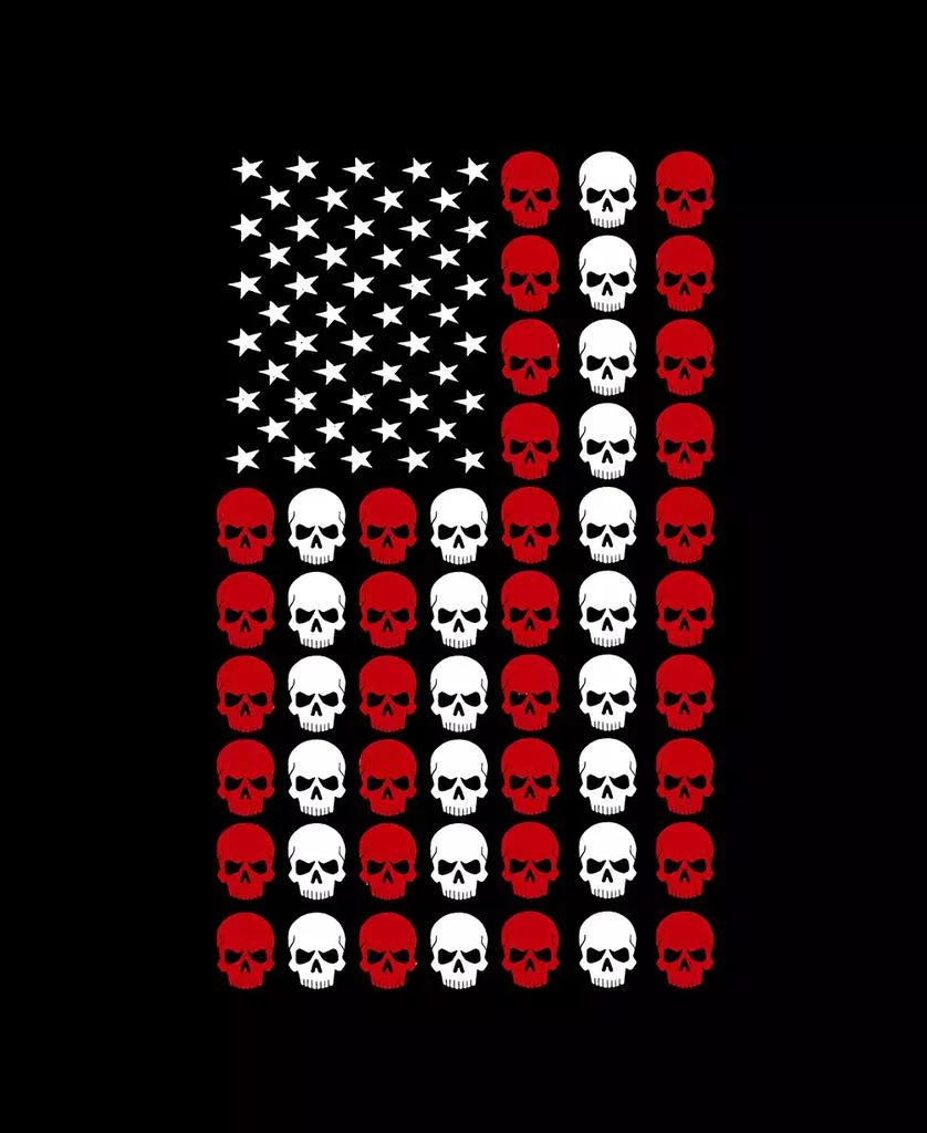 LA Pop Art Men's Skull Flag Word Art T-Shirt 3