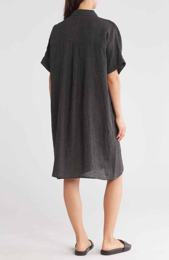 Eileen Fisher Check Print Linen Blend Shirtdress 2