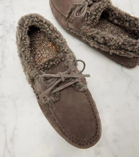 Brunello Cucinelli Monili shearling-trimmed suede moccasins 5