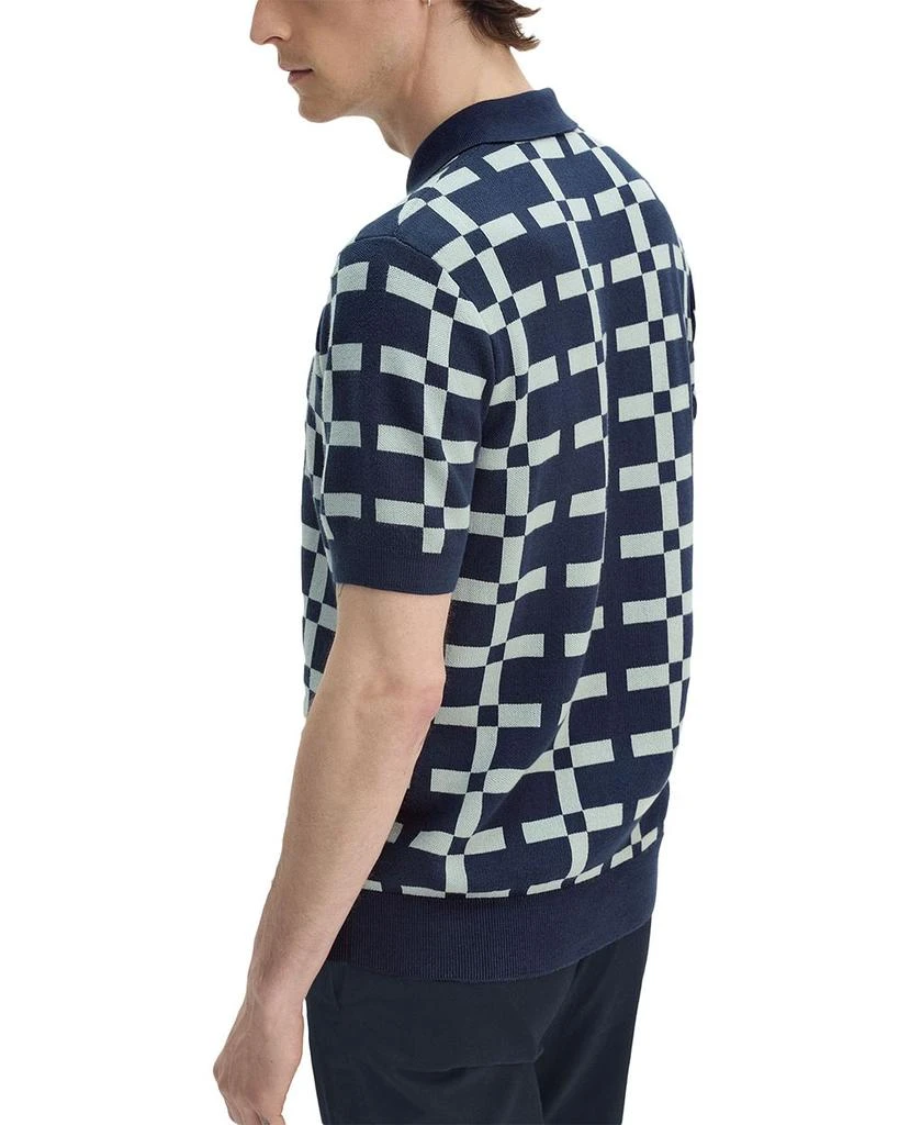 Fred Perry Geometric Regular Fit Jacquard Knit Polo Shirt 2