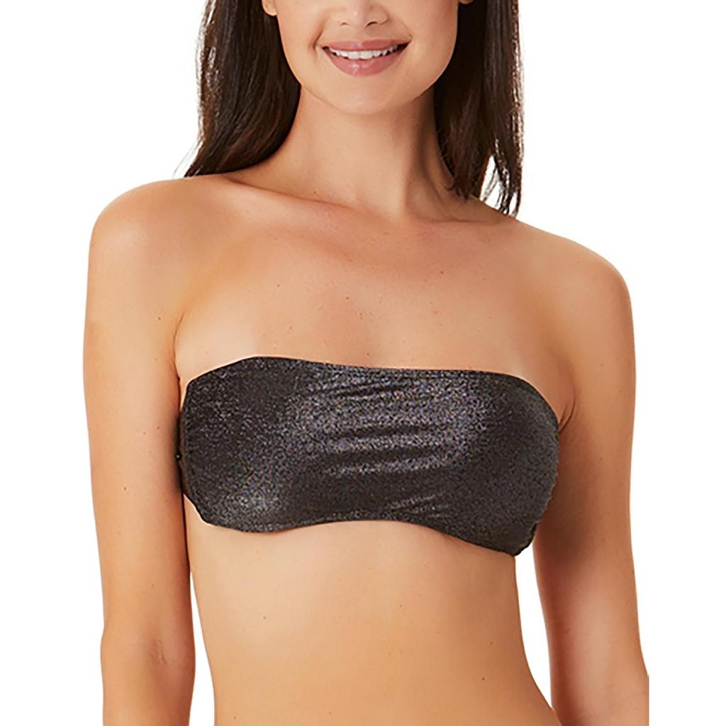 California Waves Womens Metallic Bandeau Bikini Swim Top