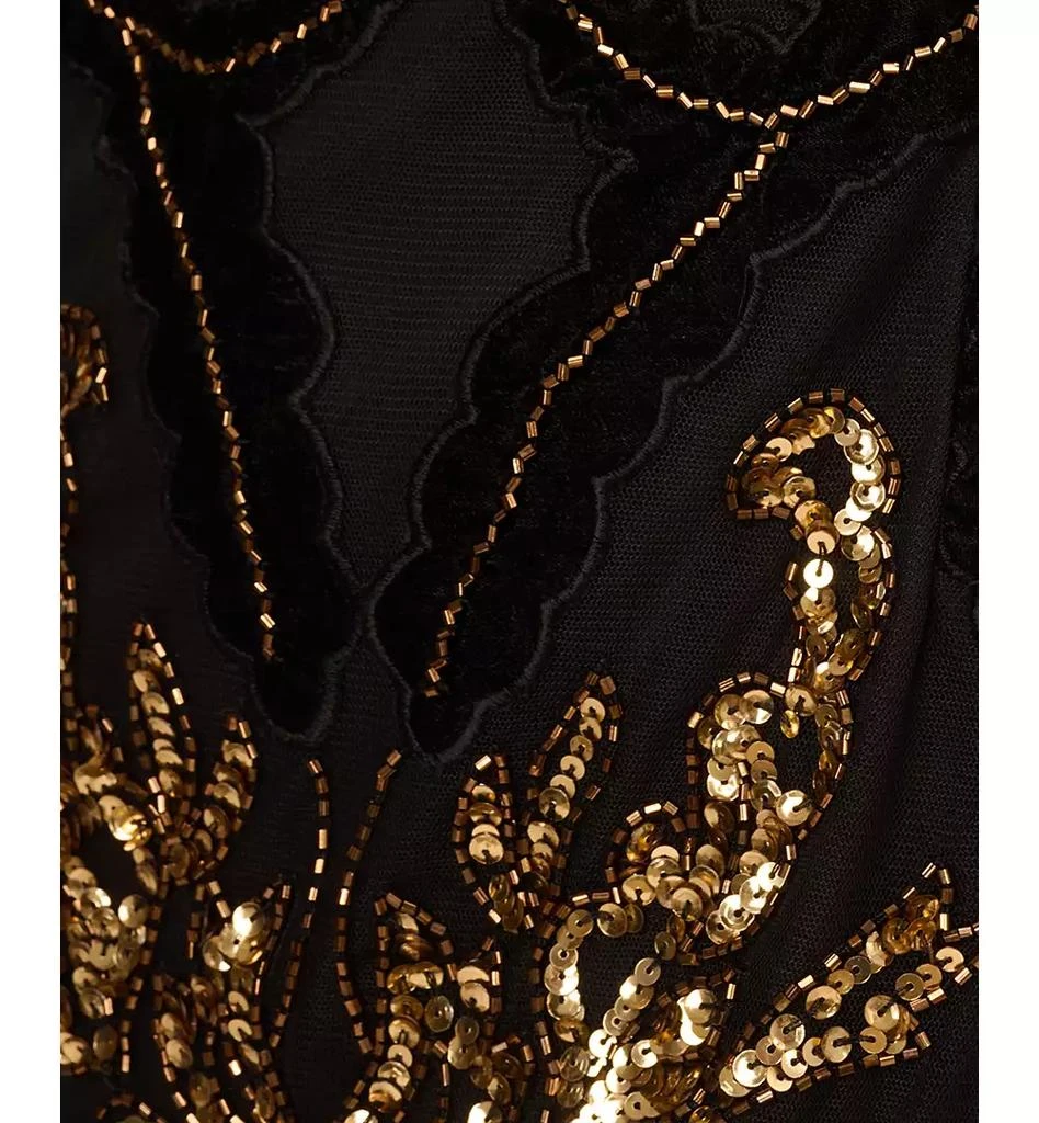 Adrianna Papell Women's One-Shoulder Beaded Velvet Ball Gown 5