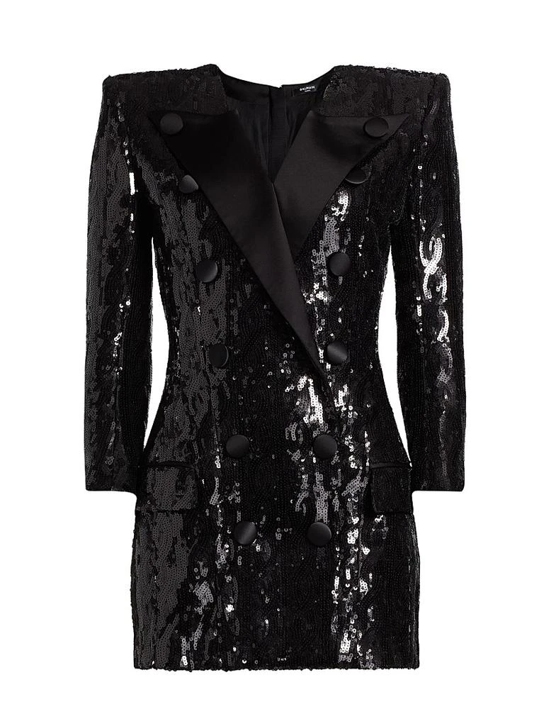 Balmain Sequined Double-Breasted Tuxedo Minidress 1