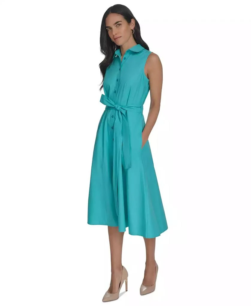 Calvin Klein Women's Cotton Tie-Waist Sleeveless Dress 3