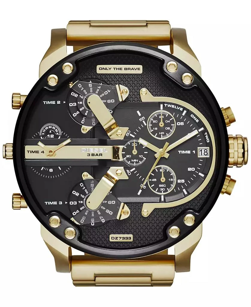 Diesel Men's Mr. Daddy 2.0 Gold-Tone Ion-Plated Stainless Steel Bracelet Watch 57mm DZ7333 1