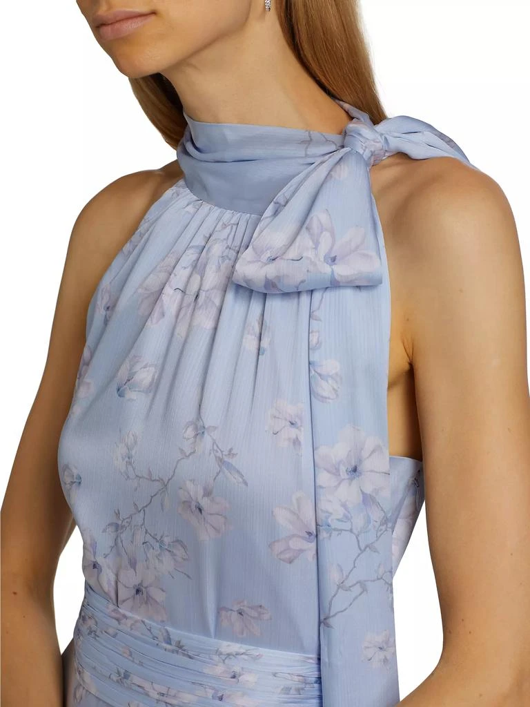 Sachin & Babi Kayla Floral Tie-Neck Gown 6