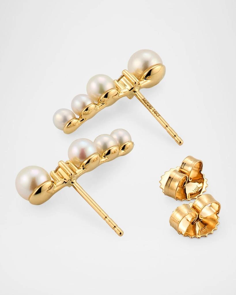 Mizuki 14K Yellow Gold Diamond and Freshwater Pearl Earrings, 3-5mm 4