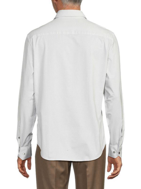 BUGATCHI Print Long Sleeve Shirt