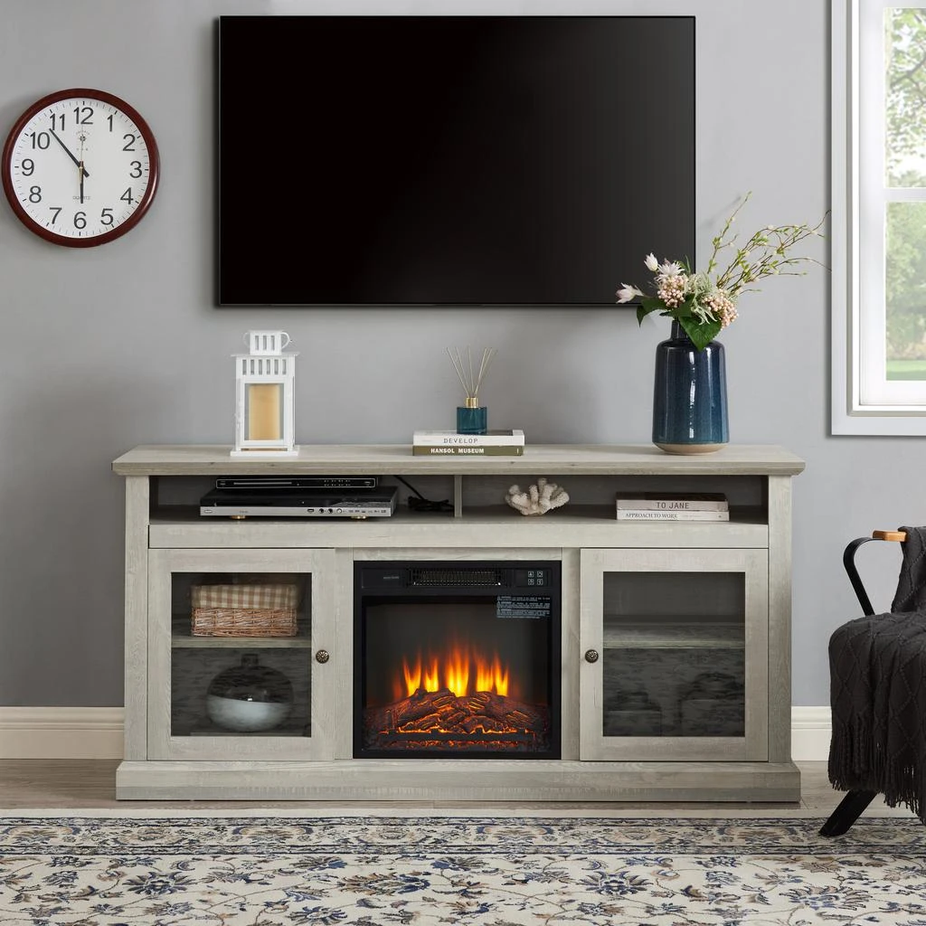 Streamdale Furniture Streamdale Modern TV Media Stand with 18" Fireplace Insert