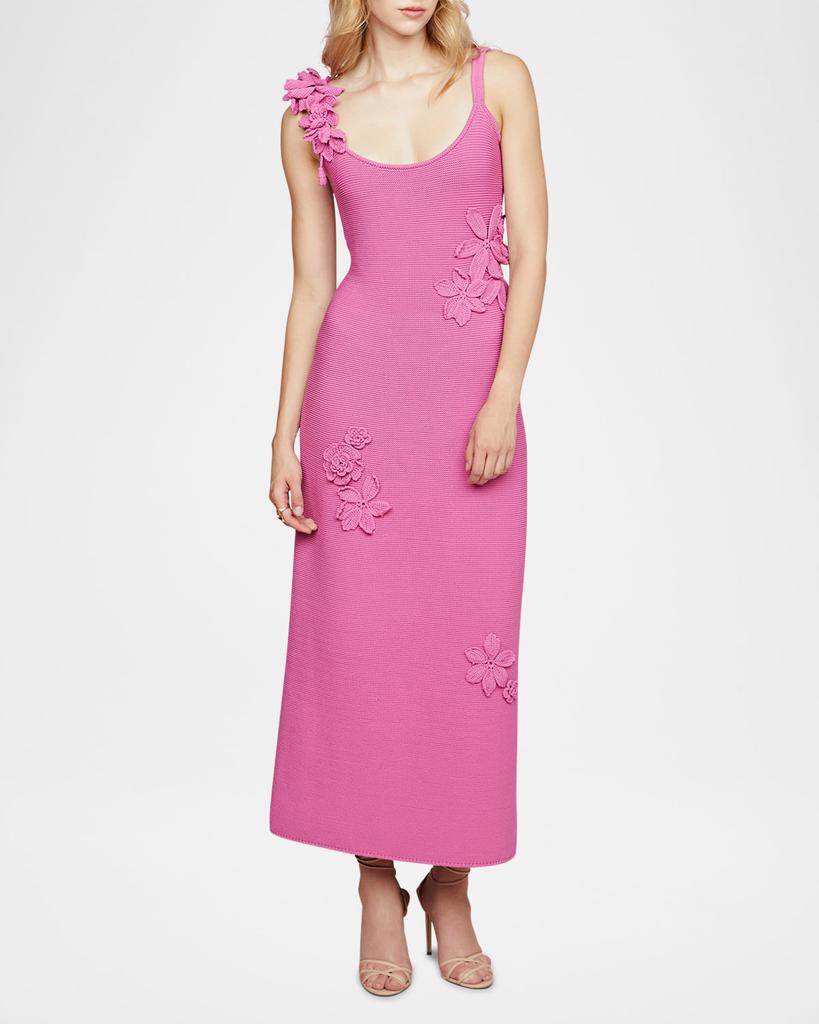 AMUR Allegra Floral Knit Midi Dress