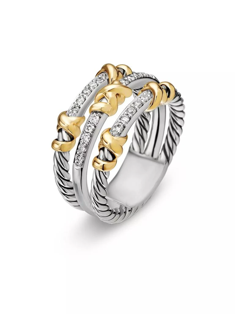 David Yurman Petite Helena Wrap Three Row Ring in Sterling Silver 3