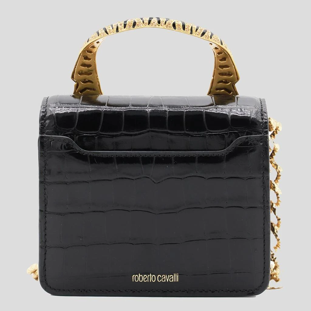 Roberto Cavalli Black Leather Top Handle Bag – On Sale Now with Up