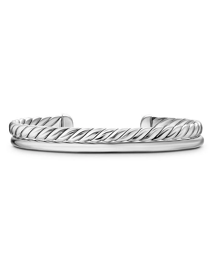 David Yurman DY Mercer Two Row Cuff Bracelet in Sterling Silver, 8mm