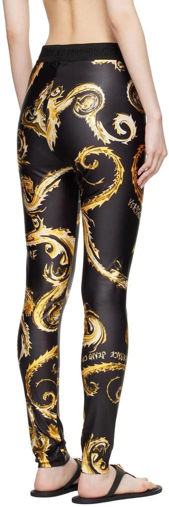 Versace Black & Gold Chromo Couture Leggings 3