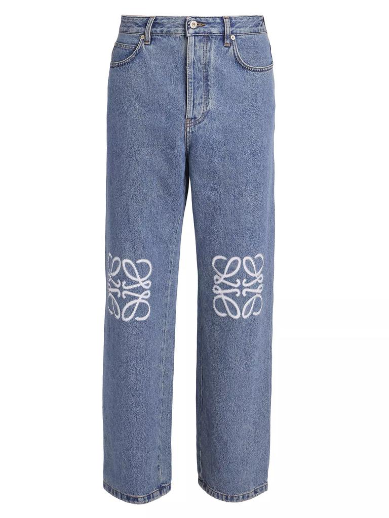 LOEWE Anagram Logo-Embroidered Baggy Jeans