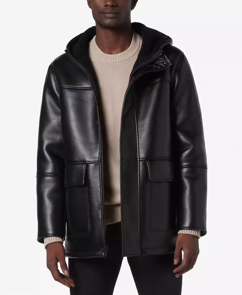 Marc New York by Andrew Marc Men's Donohue Faux Leather Fleece-Lined Parka Jacket