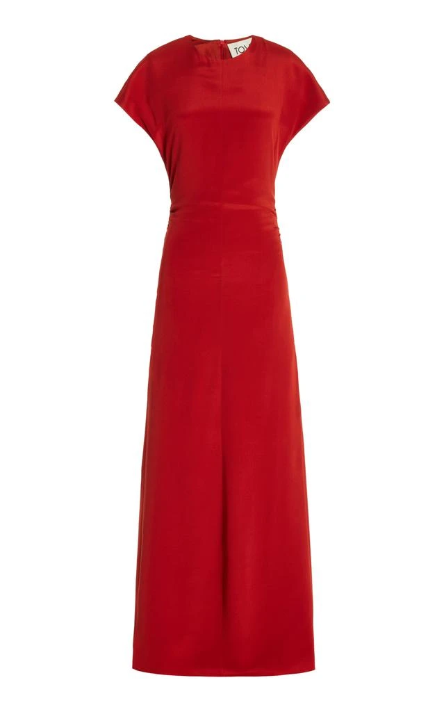 knee length maternity dress PinkBlush Blue Folded Off Shoulder Belted Fitted Dress XL main image 0