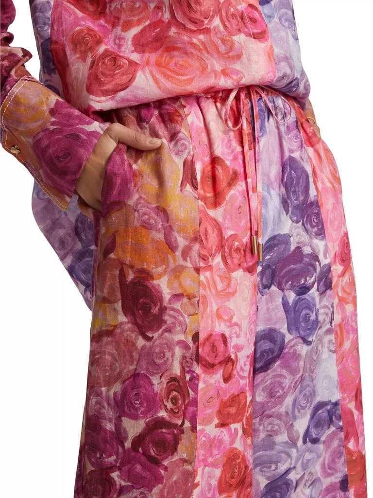Aje Vision Floral Linen Wide-Leg Pants 6