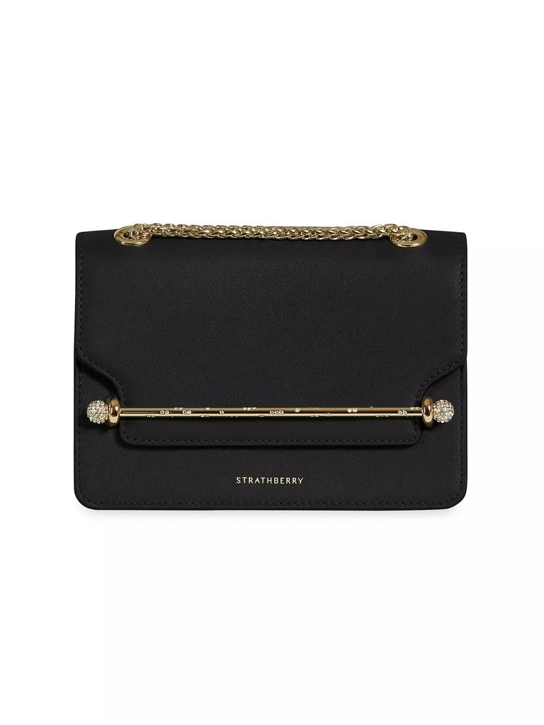 Strathberry East/West Mini Crystal-Embellished Leather Shoulder Bag 1